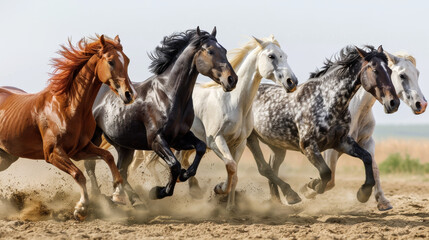 Horses in full gallop a symphony of strength and grace
