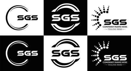 SGS logo. S G S design. White SGS letter. SGS, S G S letter logo design. Initial letter SGS linked circle uppercase monogram logo. S G S letter logo vector design.	