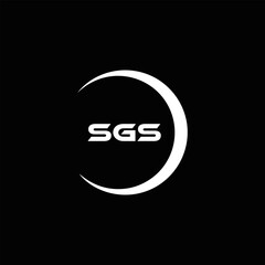 SGS logo. S G S design. White SGS letter. SGS, S G S letter logo design. Initial letter SGS linked circle uppercase monogram logo. S G S letter logo vector design.