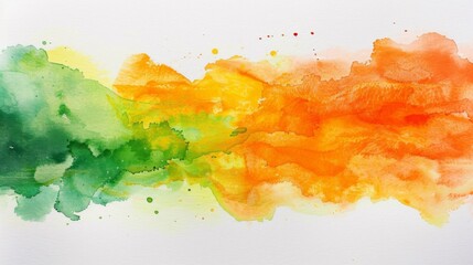 A painting of a watercolor with bright colors and green, AI