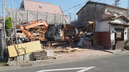 民家の解体現場