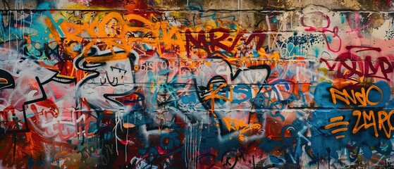grungy artistic messy graffiti wall abstract background, Generative Ai