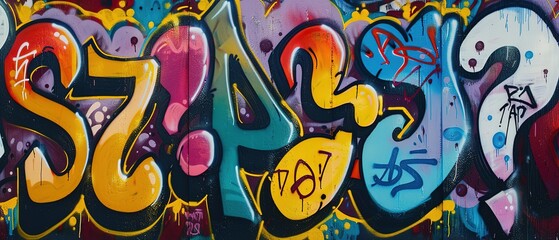 Obraz premium grungy artistic messy graffiti wall abstract background, Generative Ai