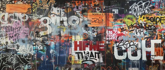 grungy artistic messy graffiti wall abstract background, Generative Ai