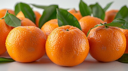 Fresh Tangerines isolated on white background