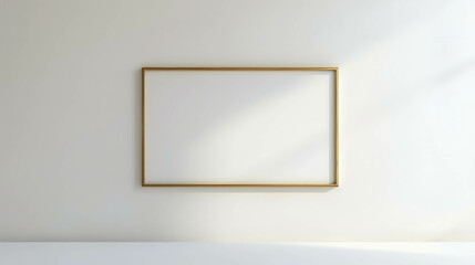 A 169 size horizontal vintage gold frame with a thin border. Elegant and classic design for artwork or photos. AI generative.