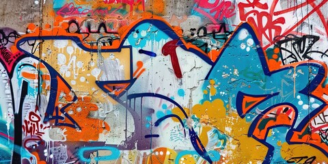 Obraz premium grungy artistic messy graffiti wall abstract background, Generative Ai