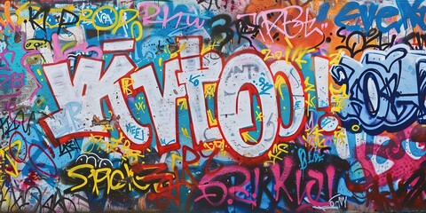 grungy artistic messy graffiti wall abstract background, Generative Ai