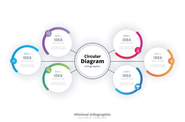 Modern Colorful Editable Infographic Design Template Vector