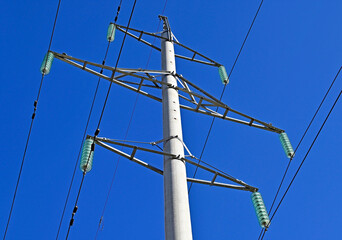 Steel reinforced concrete power pole