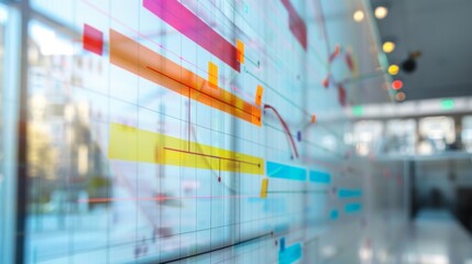 A Gantt chart outlining project timelines and milestones, aiding in project management