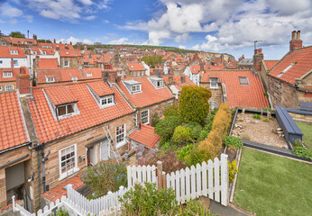 Rooftop view of Robin Hoods Bay, Yorkshire