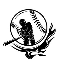 Baseball Player | Outdoor Sports | Pitcher | Baseball Team | Baseball Bat | Open Field Game | Catcher | Home Run | Original Illustration | Vector and Clipart | Cutfile and Stencil