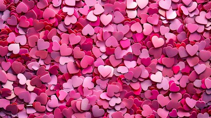 Abundant Bright Pink Heart Patterns in Detailed Romantic Background