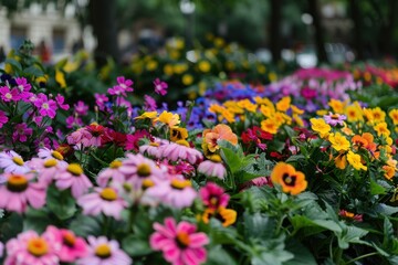 Obraz premium Summer in the City: Fashion and Flower Beds
