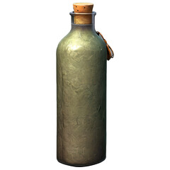 Amber glass flask with a cork stopper