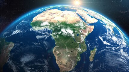 Planet Earth from space showing the African continent.