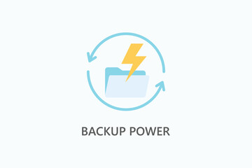 Backup Power Vector Icon Or Logo Illustration