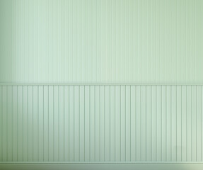 Mint green wall with paneling, beadboard, wall texture, vertical siding, chair rail