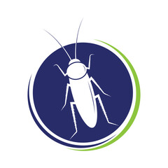 Cockroach logo. Isolated cockroach on white background