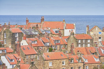 Obraz premium Rooftop view of Robin Hoods Bay, Yorkshire