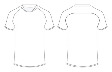 V Neck T shirt jersey mockup vector illustration template design