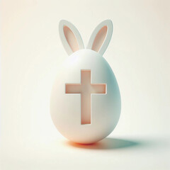 White Easter egg with cross