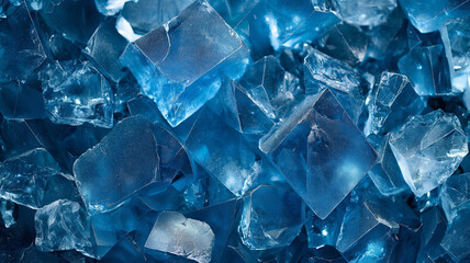 Obraz premium A close up of blue ice cubes