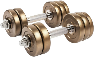 Naklejka premium Dumbbell set for home gym. Dumbbell set for home workouts. Dumbbell set for home exercise. Dumbbell set for home fitness.