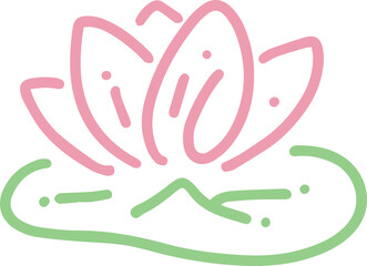 lotus cartoon outline doodle drawing