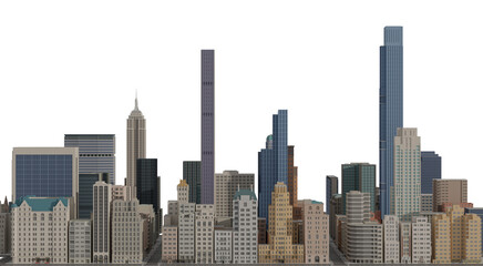 Fototapeta premium Simple poly Buildings skyscraper Cityscape 3d Render 
