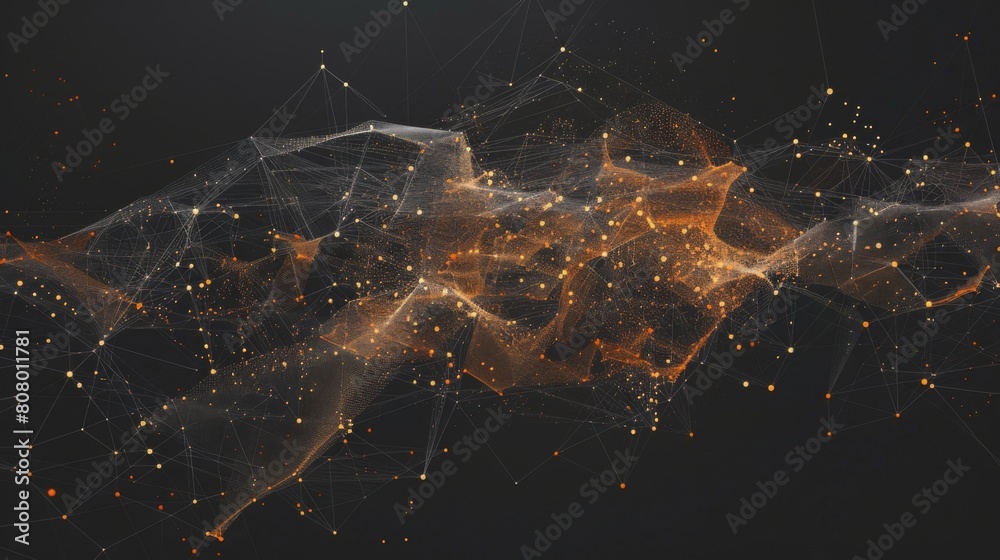 Fototapete A network graph visualizing connections and relationships between nodes