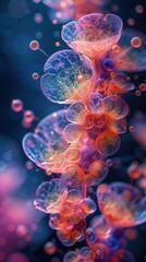 Obraz premium Nanoparticle dispersion patterns captured in vivid microscopic images.