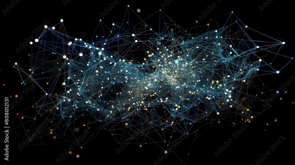 Aufkleber A network graph visualizing connections and relationships between nodes