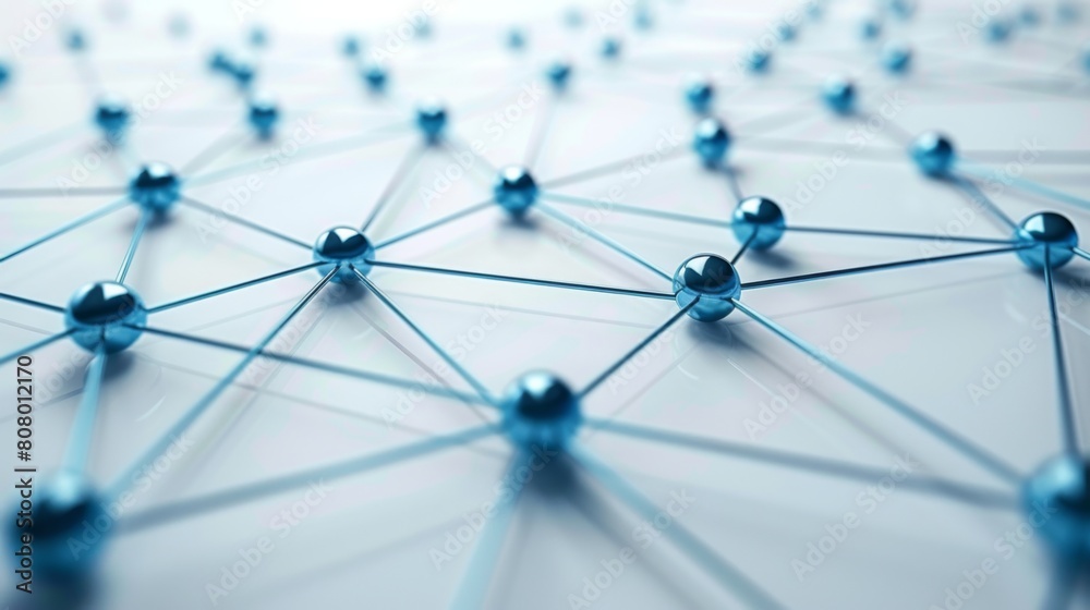 Fototapete A network graph visualizing connections and relationships between nodes