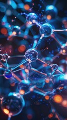 Neural network designing new pharmaceuticals, molecules displayed on holograms.