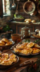 Sampling traditional pierogi in Poland, family recipes, local eateries, cultural heritage.