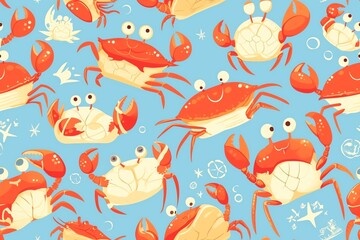 Adorable marine life theme seamless pattern for fabric