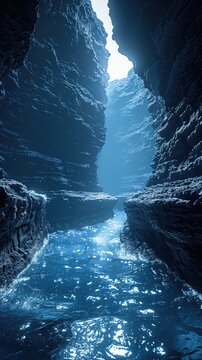 The unique echo of a singer&acirc;&euro;&trade;s voice in a vast cave, sound waves bouncing off rock walls.