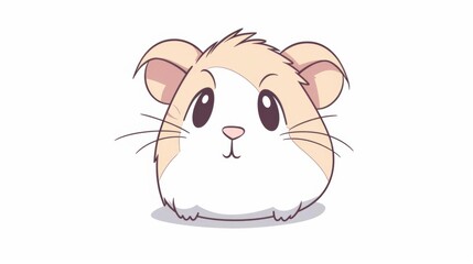 Fototapeta premium A closeup of a hamsters face, highlighting its bright eyes and twitching whiskers, with a clean white background, perfect for focused stock images