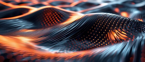 Reflective metallic surface disrupted by geometric 3D waves, illustrating tech shockwaves