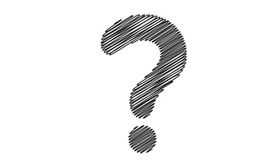 はてなマーク　疑問　？　アイコン　Question	　手描き