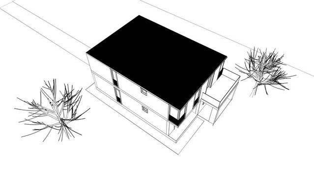 house building architectural 3d rendering