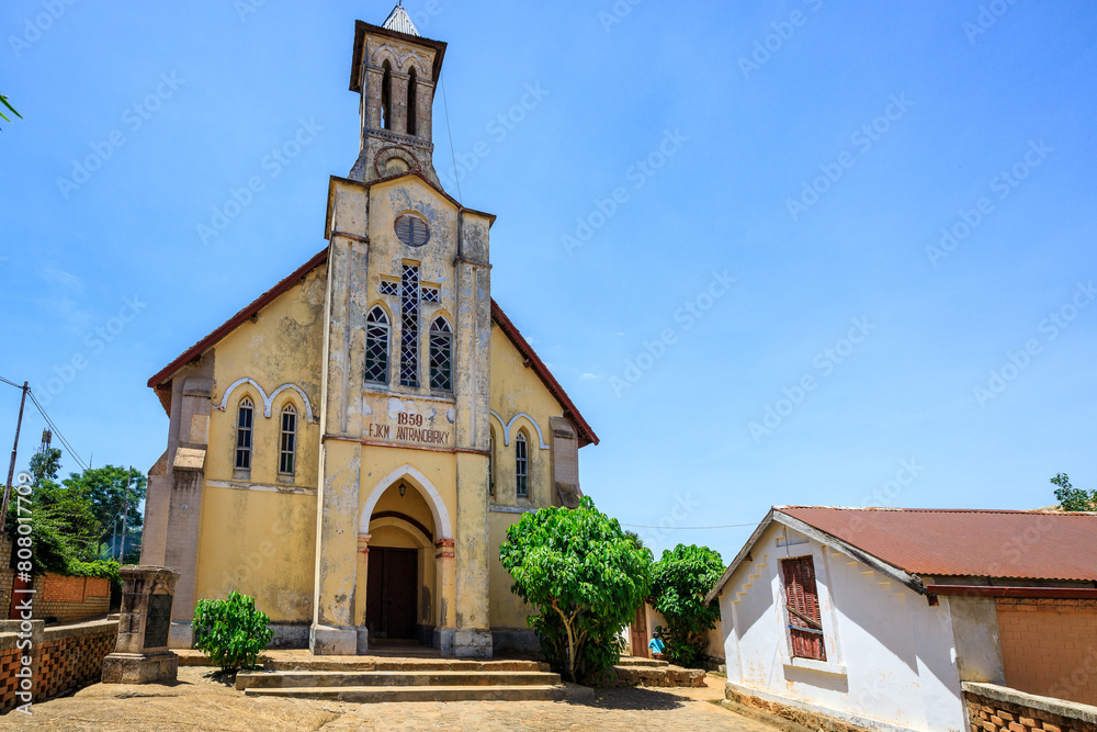 Wall mural antranobiriky church in the old town of fianarantsoa, madagascar