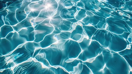 Pool water surface and background with sunlight reflection generative ai