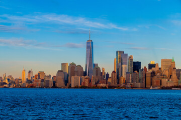 Naklejka premium New York City with Manhattan Skyline over Hudson River,New York City, USA 