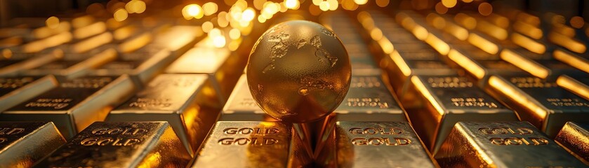 Gold bars secured in a vault with a ticking bomb, representing the pressure of managing gold reserves in unstable times