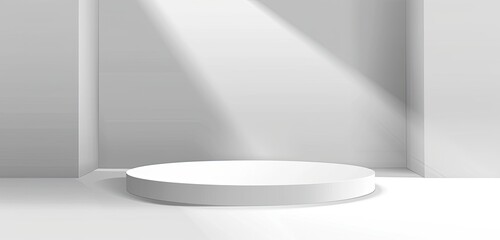 Rectangular white room with ceiling light, monochrome shades