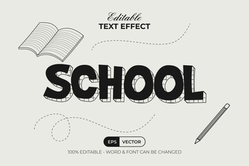 School Text Effect Hand Lettering Style. Editable Text Effect.