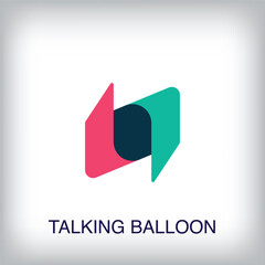 Creative speech bubble sign logo. Uniquely designed color transitions. conversation logo template vector.